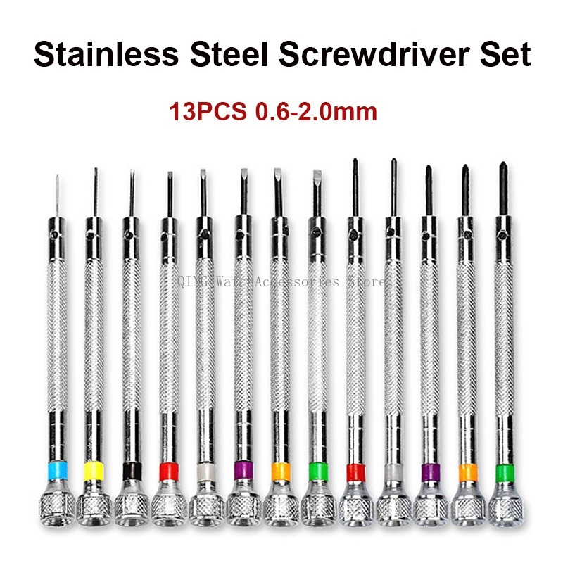 13Pcs 0.6mm-2.0mm Watch Repair - Watchmaker Screwdriver 评论和价格