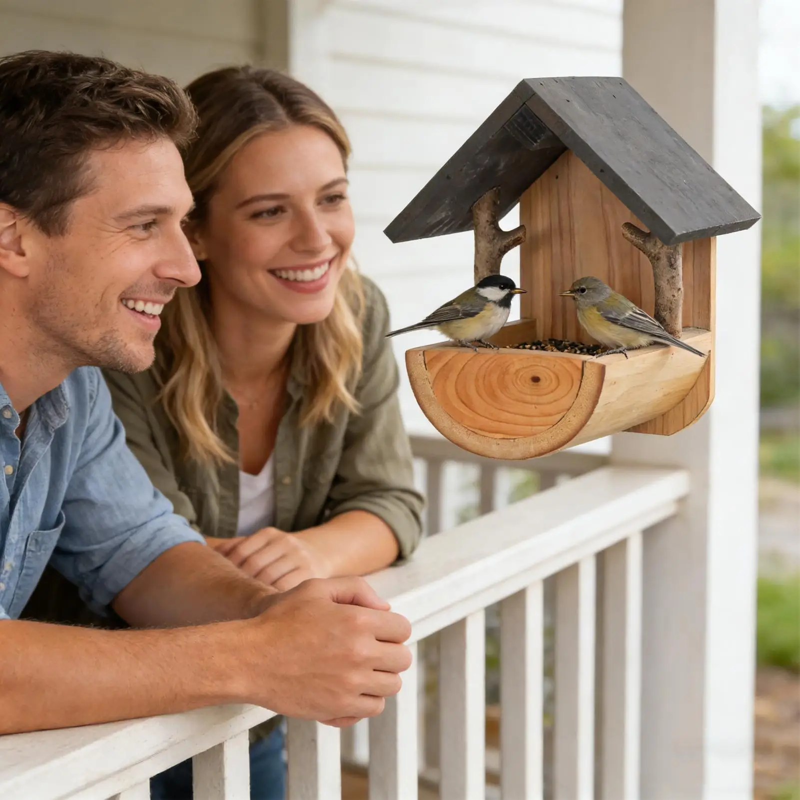 Wall Mount Wooden bird feeder  - Watch Es 评论和价格