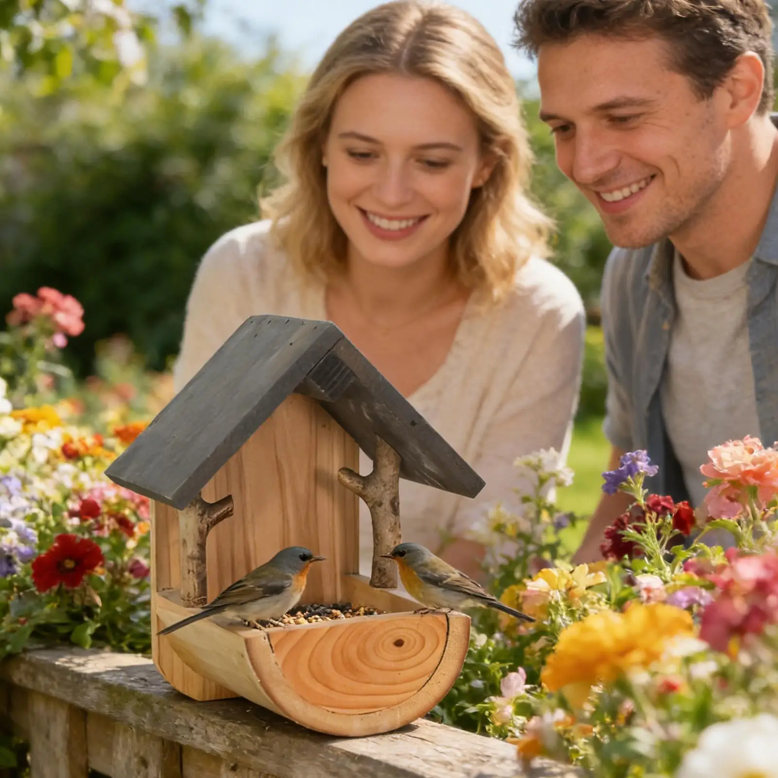 Wall Mount Wooden bird feeder  - Watch Es 评论和价格