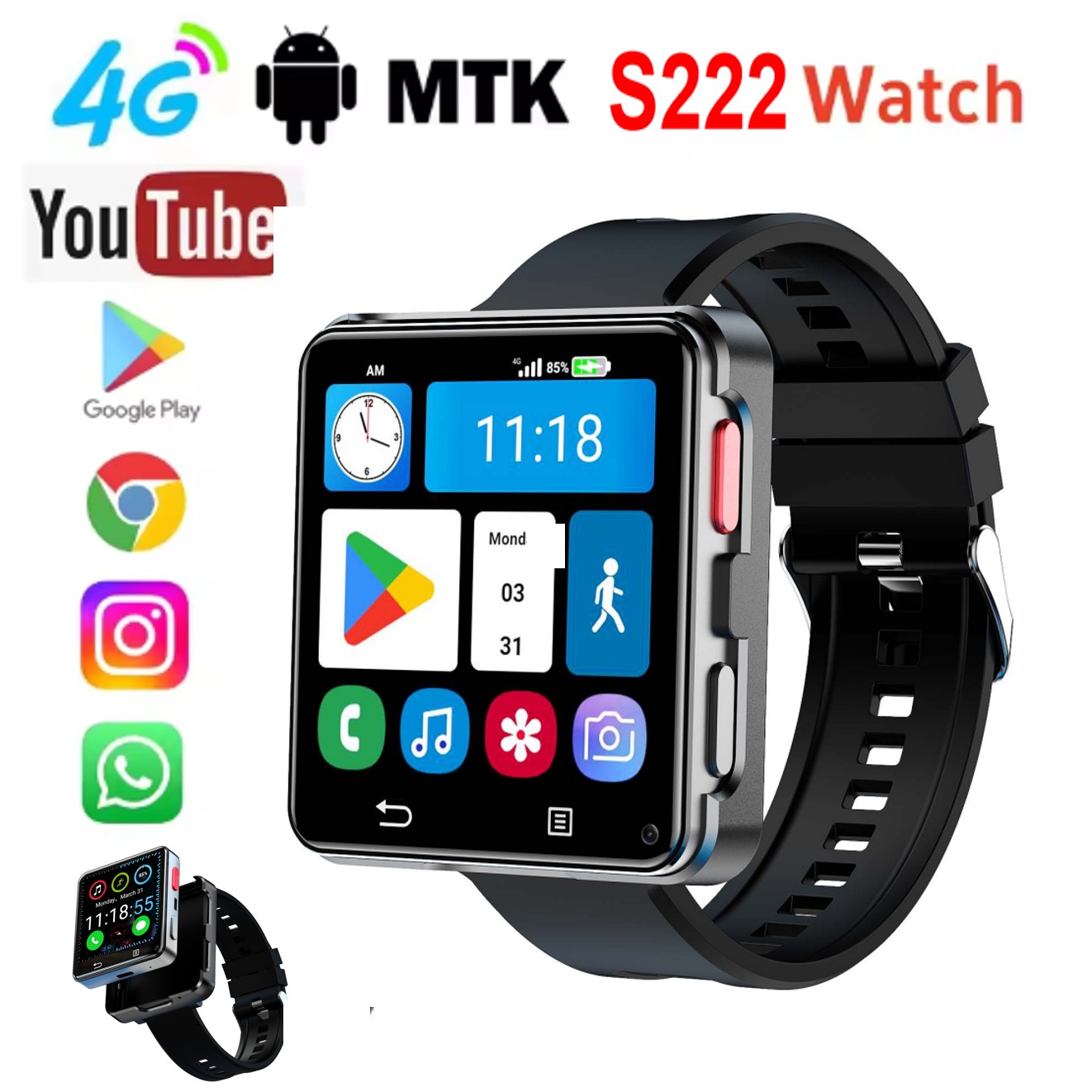 S222 Smart Watch 4G SI-M Card  - Watch Smart Smartwatch 评论和价格